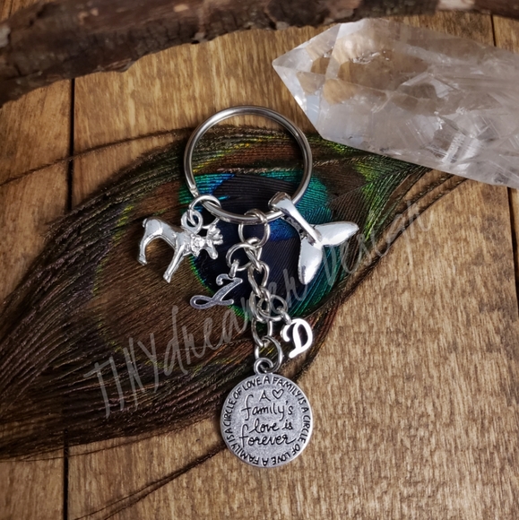 Personalized Keychain Family Pursecharm CUSTOM CHARMS Monogram Initials Bag clip - Picture 4 of 9